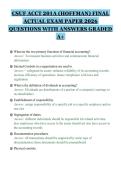 CSUF ACCT 201A &lpar;HOFFMAN&rpar; FINAL&NewLine;ACTUAL EXAM PAPER 2026&NewLine;QUESTIONS WITH ANSWERS GRADED&NewLine;A&plus;&NewLine;