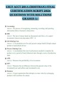CSUF ACCT 201A &lpar;HOFFMAN&rpar; FINAL&NewLine;CERTIFICATION SCRIPT 2026&NewLine;QUESTIONS WITH SOLUTIONS&NewLine;GRADED A&plus;&NewLine;