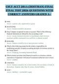 CSUF ACCT 201A &lpar;HOFFMAN&rpar; FINAL&NewLine;FINAL TEST 2026 QUESTIONS WITH&NewLine;CORRECT ANSWERS GRADED A&plus;&NewLine;