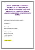 HESI A2 Vocabulary Practice Test 2026-2027&colon; 250&plus; Questions for HESI Vocabulary Exam