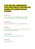 CT DDS MED CERT COMPREHENSIVE&NewLine;STUDY GUIDE COMPLETE QUESTIONS AND&NewLine;ANSWERS WITH VERIFIED DETAILED&NewLine;SOLUTIONS&NewLine;