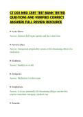 CT DDS MED CERT TEST BANK TESTED&NewLine;QUESTIONS AND VERIFIED CORRECT&NewLine;ANSWERS FULL REVIEW RESOURCE