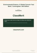Environmental Science&colon; A Global Concern Test&NewLine;Bank &vert; Cunningham 16th Edition&NewLine;