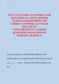WGU C211 Global Economics for Managers Study Guide with Practice Questions&comma; Detailed Rationales&comma; and OA Exam Preparation
