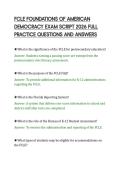 FCLE FOUNDATIONS OF AMERICAN&NewLine;DEMOCRACY EXAM SCRIPT 2026 FULL&NewLine;PRACTICE QUESTIONS AND ANSWERS