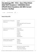 Microbiology 290 - WCU - Quiz &num;1Test EXAM 2026 TEST&excl;&excl; Graded A&plus; &vert; 2025&vert;2026 EXAM UPDATE EXAM Questions with 100&percnt; Correct Answers &vert; Verified&NewLine;&NewLine;