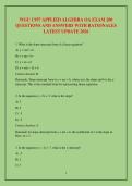 WGU C957 APPLIED ALGEBRA OA EXAM 200 QUESTIONS AND ANSWERS WITH RATIONALES LATEST UPDATE 2026
