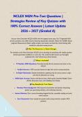 NCLEX NGN Pre-Test Questions &vert; Strategies Review of Key Quizzes with 100&percnt; Correct Answers &vert; Latest Update 2026 &ndash; 2027 &lpar;Graded A&rpar;&NewLine;