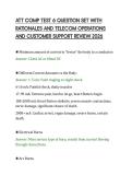 ATT COMP TEST 6 QUESTION SET WITH&NewLine;RATIONALES AND TELECOM OPERATIONS&NewLine;AND CUSTOMER SUPPORT REVIEW 2026