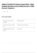 NREMT COGNITIVE EXAM &lpar;Latest 2025 &sol; 2026 Update&rpar; Questions and Verified Answers &vert; 100&percnt; Correct &vert; Grade A&plus;