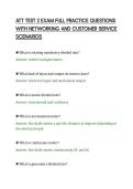ATT TEST 2 EXAM FULL PRACTICE QUESTIONS&NewLine;WITH NETWORKING AND CUSTOMER SERVICE&NewLine;SCENARIOS