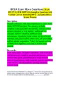 BCBA FINAL EXAM MOCK QUESTIONS STUDY GUIDE 2026&sol;2027 ACCURATE QUESTIONS AND CORRECT DETAILED ANSWERS WITH RATIONALES &vert; 100&percnt; GUARANTEED PASS &vert; BRAND NEW VERSION