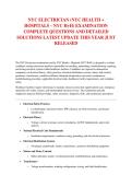 NYC ELECTRICIAN &lpar;NYC HEALTH &plus; &NewLine;HOSPITALS &ndash; NYC H&plus;H&rpar; EXAMINATION &NewLine;COMPLETE QUESTIONS AND DETAILED &NewLine;SOLUTIONS LATEST UPDATE THIS YEAR JUST &NewLine;RELEASED