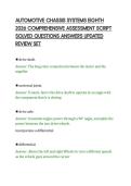 AUTOMOTIVE CHASSIS SYSTEMS EIGHTH&NewLine;2026 COMPREHENSIVE ASSESSMENT SCRIPT&NewLine;SOLVED QUESTIONS ANSWERS UPDATED&NewLine;REVIEW SET