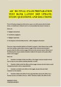 AIC 301 FINAL EXAM PREPARATION TEST BANK LATEST 2025 UPDATE STUDY QUESTIONS AND SOLUTION