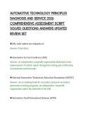 AUTOMOTIVE TECHNOLOGY PRINCIPLES&NewLine;DIAGNOSIS AND SERVICE 2026&NewLine;COMPREHENSIVE ASSESSMENT SCRIPT&NewLine;SOLVED QUESTIONS ANSWERS UPDATED&NewLine;REVIEW SET