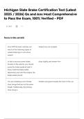 Michigan State Brake Certification Test &lpar;Latest 2025 &sol; 2026&rpar; Qs and Ans Most Comprehensive to Pass the Exam&comma; 100&percnt; Verified - PDF