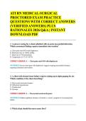 ATI RN MEDICAL-SURGICAL &NewLine;PROCTORED EXAM PRACTICE &NewLine;QUESTIONS WITH CORRECT ANSWERS &NewLine;&lpar;VERIFIED ANSWERS&rpar; PLUS &NewLine;RATIONALES 2026 Q&A &vert; INSTANT &NewLine;DOWNLOAD PDF