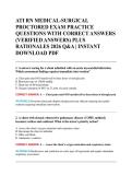 ATI RN MEDICAL-SURGICAL &NewLine;PROCTORED EXAM PRACTICE &NewLine;QUESTIONS WITH CORRECT ANSWERS &NewLine;&lpar;VERIFIED ANSWERS&rpar; PLUS &NewLine;RATIONALES 2026 Q&A &vert; INSTANT &NewLine;DOWNLOAD PDF