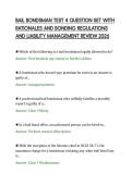 BAIL BONDSMAN TEST 4 QUESTION SET WITH&NewLine;RATIONALES AND BONDING REGULATIONS&NewLine;AND LIABILITY MANAGEMENT REVIEW 2026