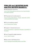 FEMA ICS 100 C QUESTION BANK&NewLine;2026 FULL REVIEW GRADED A&plus;