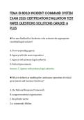FEMA IS-800&period;D INCIDENT COMMAND SYSTEM&NewLine;EXAM 2026 CERTIFICATION EVALUATION TEST&NewLine;PAPER QUESTIONS SOLUTIONS GRADED A&NewLine;PLUS&NewLine;