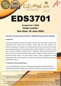 EDS3701 Assignment 3 &lpar;COMPLETE ANSWERS&rpar; 2026 - DUE 28 June 2026