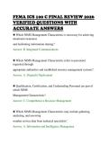 FEMA ICS 100 C FINAL REVIEW 2026&NewLine;VERIFIED QUESTIONS WITH&NewLine;ACCURATE ANSWERS