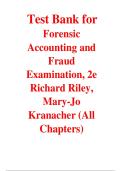 Forensic Accounting and Fraud Examination 2nd Edition Test Bank &vert; Richard B&period; Riley & Mary-Jo Kranacher &vert; Latest Exam Questions & Verified Answers