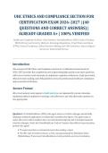 UHC Ethics and Compliance Section for Certification Exam Review &lpar;2026&sol;2027&rpar; &ndash; Healthcare Compliance & Ethics &vert; 40 Questions and Correct Answers