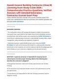 Hawaii General Building Contractor &lpar;Class B&rpar; Licensing Exam Study Guide 2026 &vert; Comprehensive Practice Questions&comma; Verified Answers with Detailed Rationales &vert; Contractor License Exam Prep