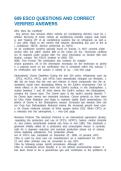 609 ESCO QUESTIONS AND CORRECT VERIFIED ANSWERS