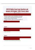 NCCCO Mobile Crane Exam Questions and Answers