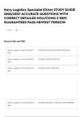 Navy Logistics Specialist EXAM STUDY GUIDE 2026&sol;2027 ACCURATE QUESTIONS WITH CORRECT DETAILED SOLUTIONS &vert;&vert; 100&percnt; GUARANTEED PASS NEWEST VERSION&NewLine;