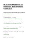 FIN 306 INVESTMENT ANALYSIS 2026&NewLine;REVIEW PAPER ANSWERS COMPLETE&NewLine;LEARNING PACK&NewLine;