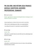 FIN 306 RISK AND RETURN 2026 FINANCE&NewLine;MODULE QUESTIONS ANSWERS&NewLine;PROFESSIONAL SUMMARY&NewLine;