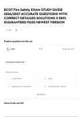 BCOT Fire Safety EXAM STUDY GUIDE 2026&sol;2027 ACCURATE QUESTIONS WITH CORRECT DETAILED SOLUTIONS &vert;&vert; 100&percnt; GUARANTEED PASS NEWEST VERSION