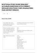 BCOT EXAM STUDY GUIDE 2026&sol;2027 ACCURATE QUESTIONS WITH CORRECT DETAILED SOLUTIONS &vert;&vert; 100&percnt; GUARANTEED PASS NEWEST VERSION