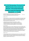 ATI CMS Pharmacology Proctored Exam Official Practice Exam Actual Exam 2026&sol;2027 with Detailed Rationales &vert; Complete Exam-Style Questions &vert; Pass Guaranteed &ndash; A&plus; Graded&NewLine;&NewLine;