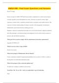 AMSA 490 - Final Exam Questions and Answers 