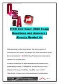 HESI Exit Exam 2026 &vert; 1&comma;500&plus; Exam Questions & Verified Answers &vert; Medical-Surgical&comma; Pharmacology&comma; Pediatrics&comma; Maternity&comma; Mental Health&comma; Critical Care & NCLEX