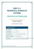 FDNY S-11&NewLine;RESIDENTIAL SPRINKLER&NewLine;SYSTEMS&NewLine;CERTIFICATE OF FITNESS EXAM