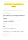 ASAM 101 Mid Term Questions and Correct &NewLine;Answers