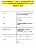 CDIP Domain 2&colon; Leadership Exam Questions&NewLine;and Answers with Verified Solutions &vert; Latest&NewLine;Updated 2026