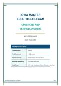 IOWA MASTER&NewLine;ELECTRICIAN EXAM&NewLine;QUESTIONS AND&NewLine;VERIFIED ANSWERS