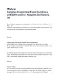 Medical-Surgical Assignment Exam Questions with100&percnt; correct Answers and Rationales