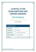 LS RETAIL CF-300&NewLine;EXAM QUESTIONS AND&NewLine;VERIFIED ANSWERS&NewLine;WITH RATIONALES&NewLine;JUST RELEASED