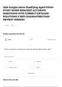 Utah burglar alarm Qualifying Agent EXAM STUDY GUIDE 2026&sol;2027 ACCURATE QUESTIONS WITH CORRECT DETAILED SOLUTIONS &vert;&vert; 100&percnt; GUARANTEED PASS NEWEST VERSION