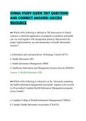 CHIMA STUDY GUIDE TEST QUESTIONS&NewLine;AND CORRECT ANSWERS SUCCESS&NewLine;RESOURCE