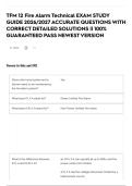 TFM 12 Fire Alarm Technical EXAM STUDY GUIDE 2026&sol;2027 ACCURATE QUESTIONS WITH CORRECT DETAILED SOLUTIONS &vert;&vert; 100&percnt; GUARANTEED PASS NEWEST VERSION